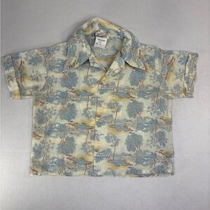 Vintage Good Lad Tailored Toddler Shirt Size 3T Scenic Print Button-Up